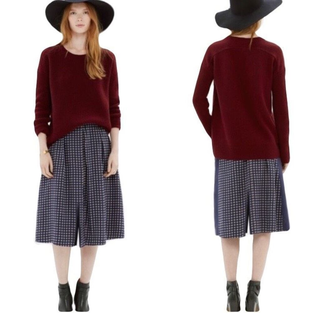 Madewell Silk Ascot Navy Print A-Line Skirt 2